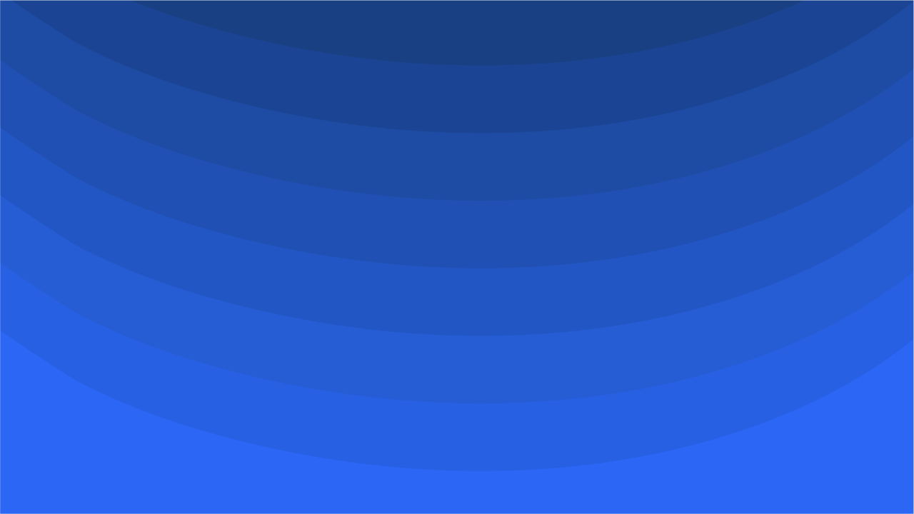 Fondo abstracto azul con capas curvas degradadas de tonos oscuros a claros en formato panorámico moderno.